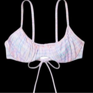 Victorias Secret Ruched Wicked Push Up without padding Bikini Top tweedy plaid